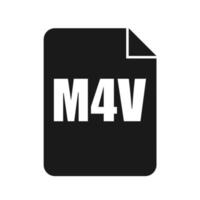 M4V File Icon, Flat Design Style vector