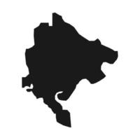 Vector Illustration of the Black Map of Montenegro on White Background