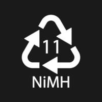 Battery recycling symbol 11 NiMH. Vector illustration