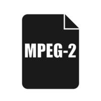 MPEG-2 File Icon, Flat Design Style vector