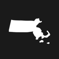 Massachusetts map on black background vector