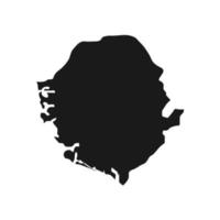 Vector Illustration of the Black Map of Sierra Leone on White Background