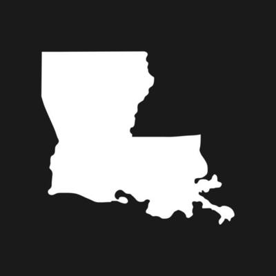 Louisiana map on black background