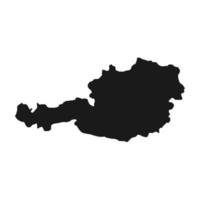 Vector Illustration of the Black Map of Austria on White Background