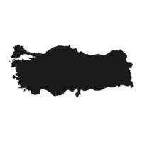 Vector Illustration of the Black Map of Turkey on White Background