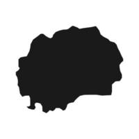 Vector Illustration of the Black Map of Macedonia on White Background