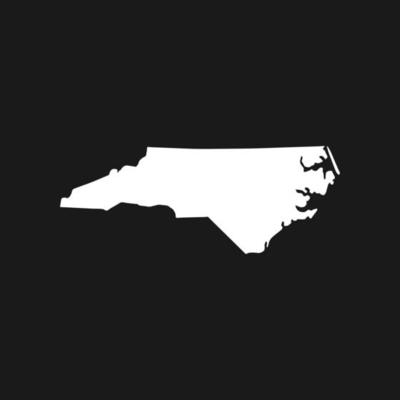 North Carolina map on black background