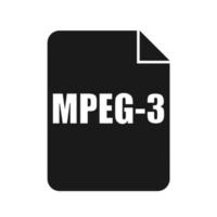 MPEG-3 File Icon, Flat Design Style vector