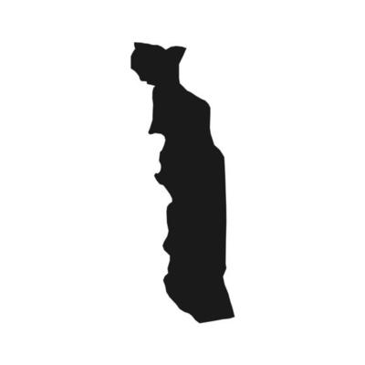 Vector Illustration of the Black Map of Togo on White Background