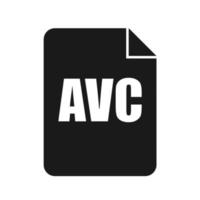 icono de archivo avc, estilo de diseño plano vector