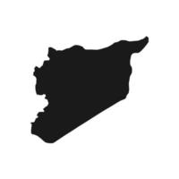 Vector Illustration of the Black Map of Syria on White Background