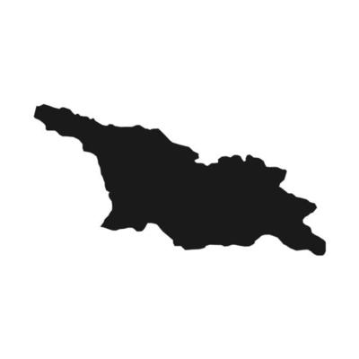 Vector Illustration of the Black Map of Georgia on White Background