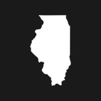 Illinois map on black background vector