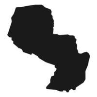 Paraguay black map on white background vector