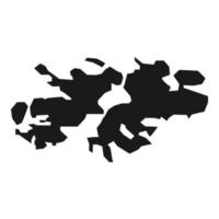islas malvinas mapa negro sobre fondo blanco