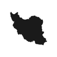 Vector Illustration of the Black Map of Iran on White Background