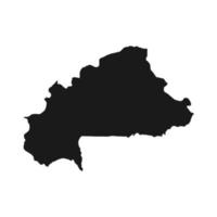 Vector Illustration of the Black Map of Burkina Faso on White Background