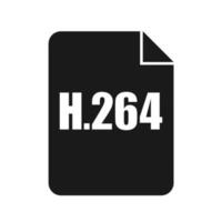 H.264 File Icon, Flat Design Style vector