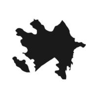 Vector Illustration of the Black Map of Azerbaijan on White Background