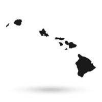 Hawaii black map on white background vector