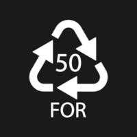 Bio material recycling code 50 FOR. Vector Illustration