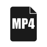 icono de archivo mp4, estilo de diseño plano vector