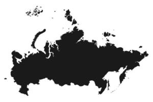 Black Map of Russia Vector Illustration