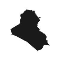 Vector Illustration of the Black Map of Iraq on White Background