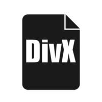 icono de archivo divx, estilo de diseño plano vector