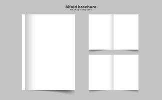 Bi fold vertical - landscape brochure or invitation mock up. creative bi fold brochure mockup vector