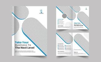 Business bi fold brochure design template. Corporate bi fold business brochure design template in A4 size vector
