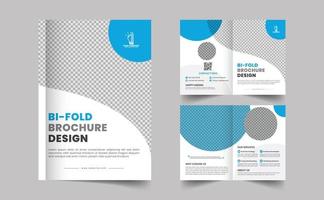 plantilla de diseño de folleto de doble pliegue de negocios. plantilla de diseño de folleto empresarial bi-fold corporativo en tamaño a4 vector