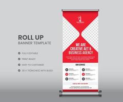 Roll up banner design template for your Business and marketing. Modern x-banner template. Corporate roll up banner design vector