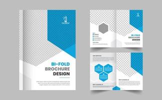 plantilla de diseño de folleto de doble pliegue de negocios. plantilla de diseño de folleto empresarial bi-fold corporativo en tamaño a4 vector