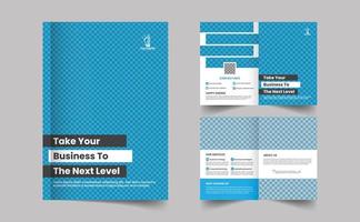 Business bi fold brochure design template. Corporate bi fold business brochure design template in A4 size vector