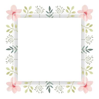 Beautiful flower square frame