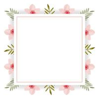 Beautiful flower square frame vector