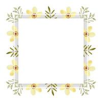 Beautiful flower square frame vector