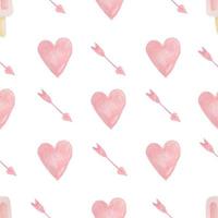 Watercolor valentines seamless pattern vector