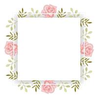 Beautiful flower square frame vector