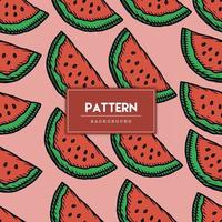 Seamless pattern watermelon fruit hand drawn vector illustration