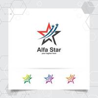 concepto de diseño de logotipo de estrella del elemento de símbolo de flecha, logotipo de vector de estrella abstracto utilizado para finanzas, contabilidad y consultoría.