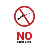 Illustration vector no hunting area sign