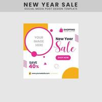 New Year Sale - social media post template design vector