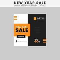 venta de año nuevo - diseño de plantilla de publicación de redes sociales vector