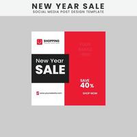 New Year Sale - social media post template design vector