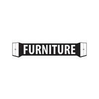logotipo de muebles con símbolo de armario vector
