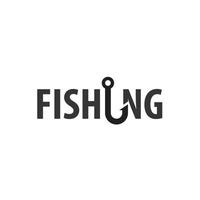 Fishing Hook Typography Logo vector