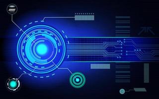 High technology printed circuit board with glowing LED lights vector