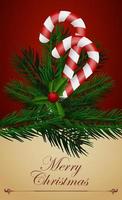 Christmas greeting card with candy vector